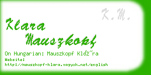 klara mauszkopf business card